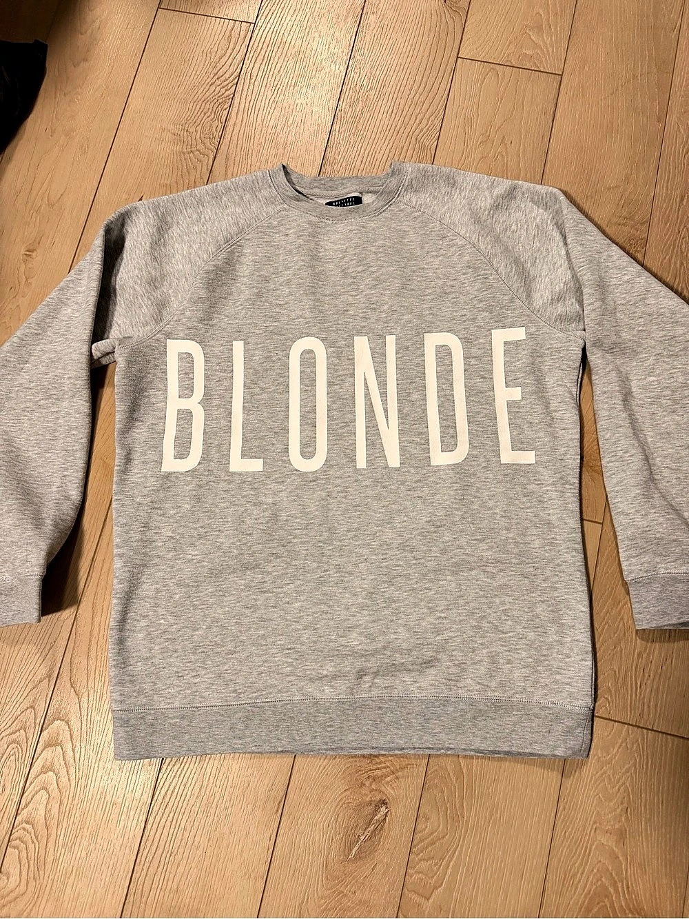 Brunette The Label Blonde Not Your Boyfriends Crew Neck Sweatshirt Gray S/M